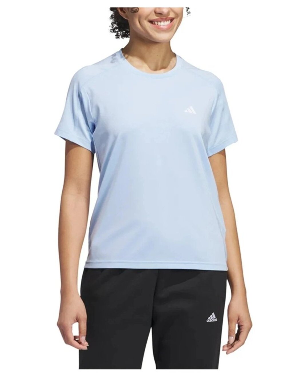 NWT Adidas Women's  XL  Active Tee Light Blue Regular Fit Polyester J1956